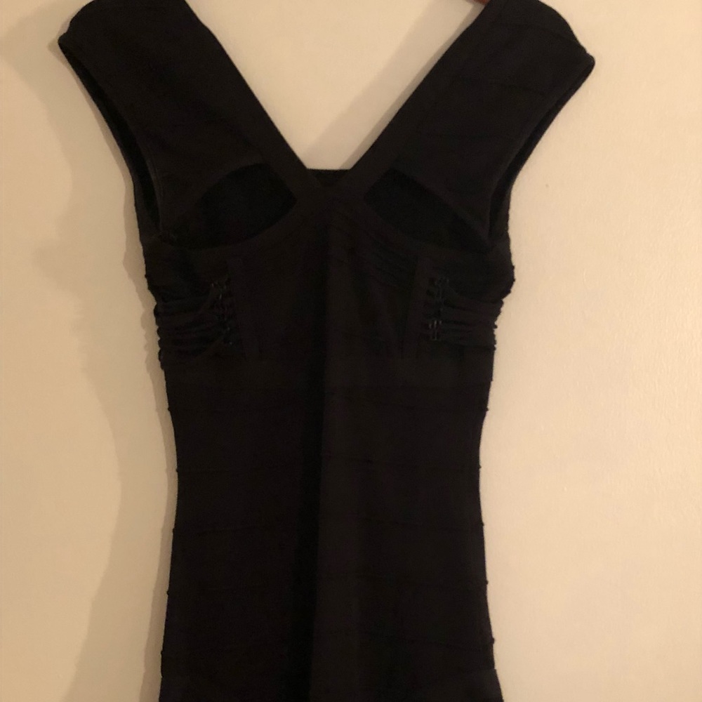 Black cap sleeve bandage dress